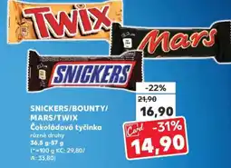 Kaufland SNICKERS/BOUNTY/ MARS/TWIX Čokoládová tyčinka nabídka