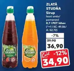 Kaufland ZLATÁ STUDŇA Sirup nabídka