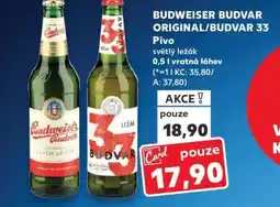 Kaufland BUDWEISER BUDVAR ORIGINAL/BUDVAR 33 Pivo nabídka