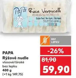 Kaufland PAPA Rýžové nudle vlasové/široké bez lepku nabídka