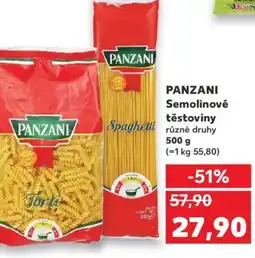 Kaufland PANZANI Semolinové těstoviny nabídka