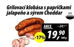 ZEMAN Grilovací klobása s papričkami jalapeño a sýrem, 100 g nabídka