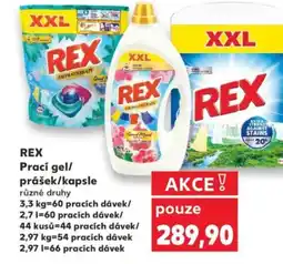 Kaufland REX Prací gel/ prášek/kapsle nabídka