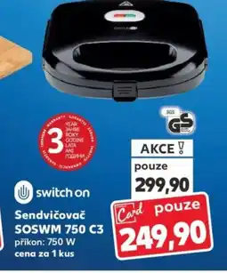 Kaufland Switch on Sendvičovač SOSWM 750 C3 nabídka