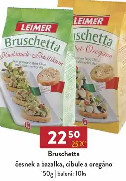 Astur&Qanto Bruschetta česnek a bazalka, cibule a oregáno nabídka