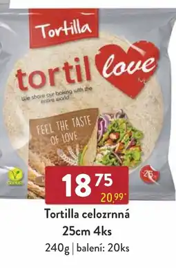 Tortilla celozrnná 25cm 4ks