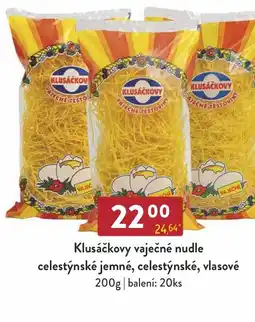 Astur&Qanto Klusáčkovy vaječné nudle celestýnské jemné, celestýnské, vlasové nabídka