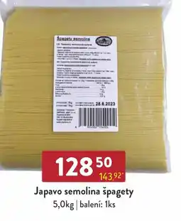 Astur&Qanto Japavo semolina špagety nabídka