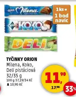 Penny Market TYČINKY ORION nabídka