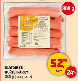 Penny Market KLATOVSKÉ KUŘECÍ PÁRKY nabídka