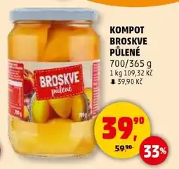 Penny Market KOMPOT BROSKVE PŮLENÉ nabídka