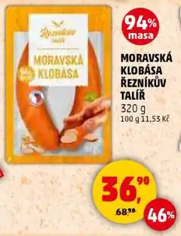Penny Market MORAVSKÁ KLOBÁSA ŘEZNÍKŮV TALÍŘ nabídka