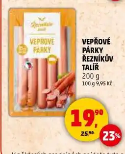 Penny Market VEPŘOVÉ PÁRKY ŘEZNÍKŮV TALÍŘ nabídka