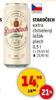 Penny Market STAROČECH extra chmelený ležák plech 0,5 l nabídka