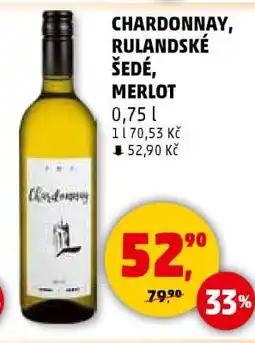 Penny Market Chardonnay, Rulandské šedé, Merlot nabídka
