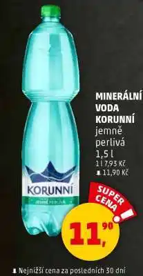 Penny Market MINERÁLNÍ VODA KORUNNÍ jemně perlivá nabídka
