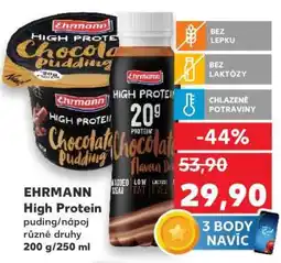 Kaufland EHRMANN High Protein puding/nápoj nabídka