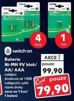 Kaufland Baterie Ni-MH 9V blok/AA/AAA nabídka