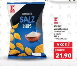 Kaufland Chipsy vroubkované sůl/smetana a cibule nabídka