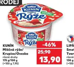 Kaufland Kunín mléčný rýže / krupice / oveska nabídka