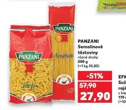 Kaufland Panzani těstoviny semolinové nabídka