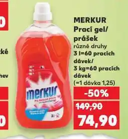 Kaufland Merkur prášek, gel nabídka