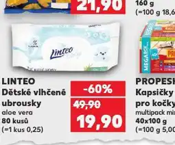 Kaufland Linteo baby dětské vlhčené ubrousky nabídka