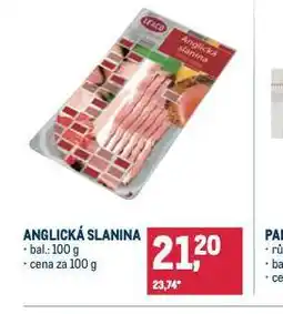 Makro Anglická slanina nabídka