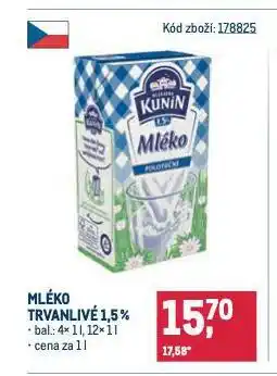 Makro Trvanlivé mléko 1,5% nabídka