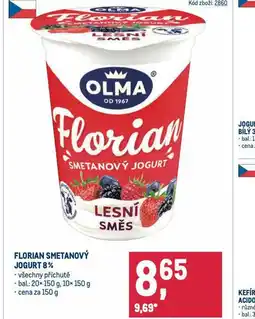Makro Florian smetanová jogurt 8% nabídka