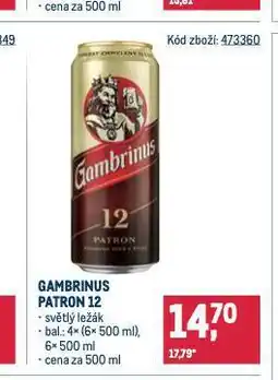 Makro Pivo gambrinus patron 12 nabídka