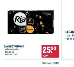 Makro Ria dámské tampony nabídka