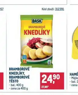 Makro Brambrové knedlíky, bramborové těsto nabídka