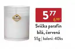 Astur&Qanto Svíčka parafín bílá, červená nabídka