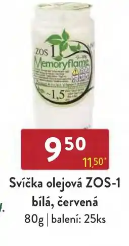 Astur&Qanto Svíčka olejová ZOS-1 bílá, červená nabídka
