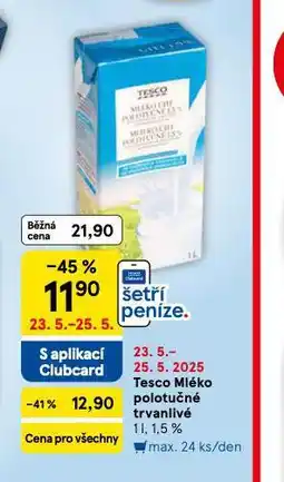Tesco Trvanlivé mléko 1,5% nabídka