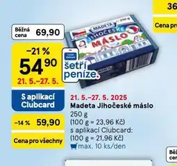 Tesco Madeta jihočeské máslo nabídka