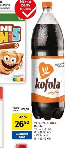 Tesco Kofola 2l nabídka