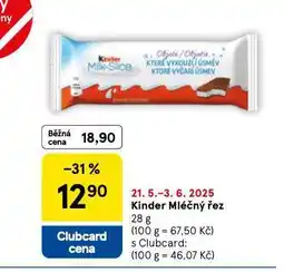 Tesco Kinder mléčný řez nabídka