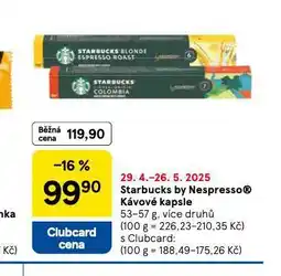 Tesco Starbucks by nespresso kávové kapsle nabídka