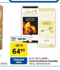 Tesco Lindt excellence čokoláda nabídka