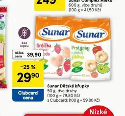 Tesco Sunra dětské křupky nabídka