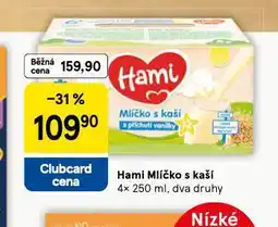 Tesco Hami mlíčko s kaší nabídka