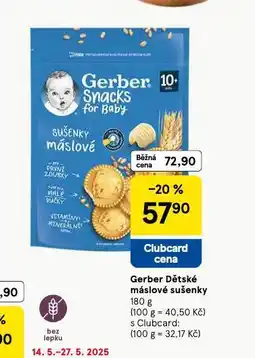 Tesco Gerber dětské máslové sušenky nabídka