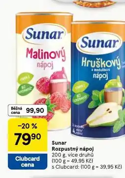 Tesco Sunar rozpustný nápoj nabídka
