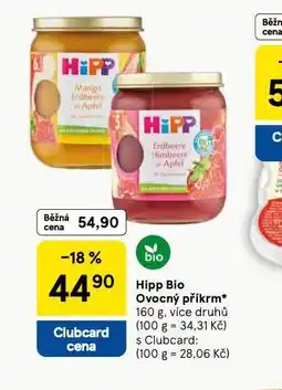 Tesco Hipp bio ovocný příkrm nabídka