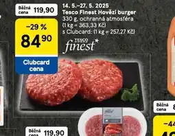 Tesco Hovězí burger nabídka