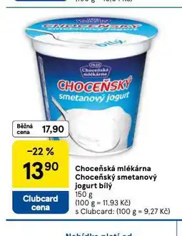 Tesco Choceňský smetanový jogurt bílý nabídka
