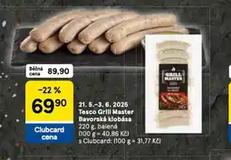 Tesco Bavorská klobása nabídka