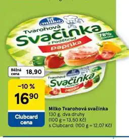 Tesco Milko tvarohová svačinka nabídka